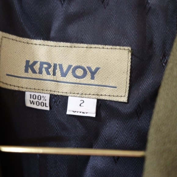 Krivoy Olive Green Wool Blazer Pant Suit Set Vintage Hadesman Style Size 2 - Picture 10 of 16